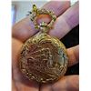 Image 3 : Pocket watch - ornate train / locomotive design on case