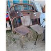 Image 4 : Lot of Misc items - Pair of metal bed frames (Head and foot boards), 2 chairs, a stool and vintage t