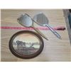 Image 1 : 2 vintage metal hand mirrors & small oval painting
