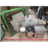 Image 1 : Lot of misc. items - yarn, percolator, bag, slippers, glass jar