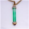 Image 2 : 18K Yellow Gold Jadeite & Diamond Pendant by Carlo Rici