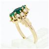 Image 7 : Antique Victorian 14k Gold 0.42 ctw Round Emerald 1.7mm Pearl Petite Cluster Rin