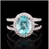 Image 1 : 3.51 ctw Paraiba Tourmaline and 0.62 ctw Diamond 18K White Gold Ring (GIA CERTIF