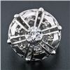 Image 2 : Vintage 14k White Gold 0.39 ctw Old Diamond Round Puffed Dome Bombe Platter Ring