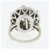Image 7 : Vintage 14k White Gold 0.39 ctw Old Diamond Round Puffed Dome Bombe Platter Ring