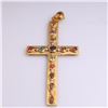 Image 2 : 18K Yellow Gold, Sapphire & Diamond Cross Pendant by Carlo Rici