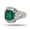 Image 2 : 3.61 ctw Emerald and 1.52 ctw Diamond Platinum Ring