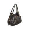 Image 2 : Prada Black Soft Calfskin Leather Gathered Shoulder Bag