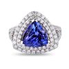 Image 1 : 3.38 ctw Tanzanite and 0.97 ctw Diamond 14K White Gold Ring