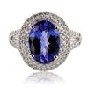 Image 1 : 3.22 ctw Tanzanite and 0.66 ctw Diamond Platinum Ring