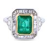 Image 1 : 2.53 ctw Emerald and 0.83 ctw Diamond 18K White and Yellow Gold Ring