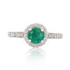 Image 2 : 0.68 ctw Emerald and 0.38 ctw Diamond 14K White Gold Ring