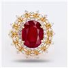 Image 1 : 6.32 ctw Ruby and 0.80 ctw Diamond 14K Yellow Gold Ring