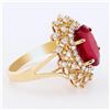 Image 3 : 6.32 ctw Ruby and 0.80 ctw Diamond 14K Yellow Gold Ring