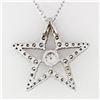 Image 5 : NEW 14K White Gold 1.48 ctw Round Brilliant Diamond Large Star Pendant Necklace