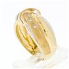 Image 9 : High Quality 18k TT Gold 0.48 ctw Round & Baguette Diamond Wide Buckle Band Ring