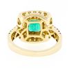 Image 8 : 18K Gold 2.72 ctw GIA Fine Emerald & Double Halo Diamond Statement Cocktail Ring