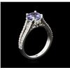 Image 3 : 1.48 ctw Tanzanite and Diamond Ring - 14KT White Gold