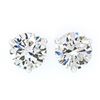 Image 5 : NEW 14k White Gold 3.03 ctw Martini Prong Set GIA Round Diamond Stud Earrings