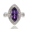 Image 1 : 2.39 ctw Amethyst and 0.24 ctw Topaz Silver Ring