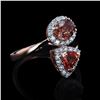 Image 2 : 1.72 ctw Orange Sapphire and 0.36 ctw Diamond 18K Rose Gold Ring