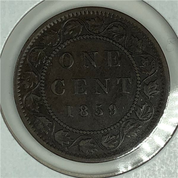 Canadian Large Cent 1859 VF++