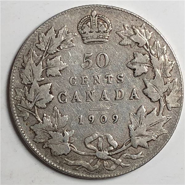 1909 King Edward VII 50 Cents VF