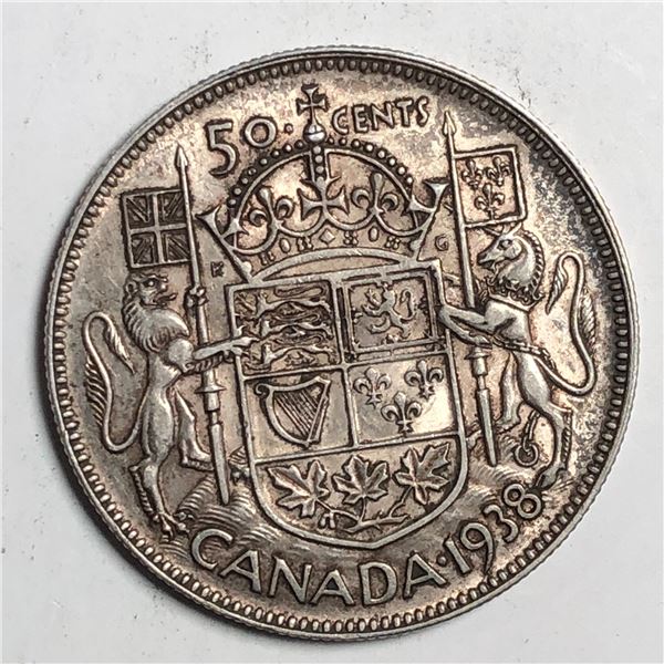 1938 King George VI 50 Cents VF++