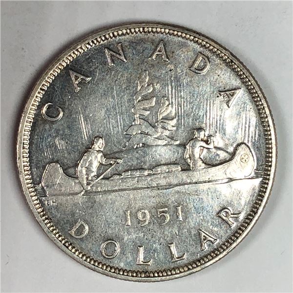 1951 King George VI Canadian Silver Dollar