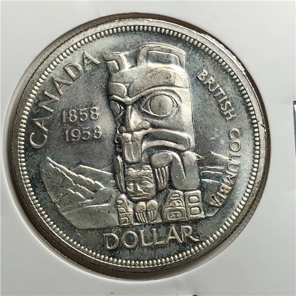 1958 Queen Elizabeth II Canadian Silver Dollar CHOICE UNC