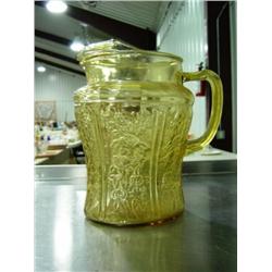 AMBER GLASS WATER PITCHER