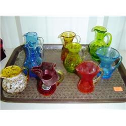 TRAY LOT OF CRACKLE GLASS