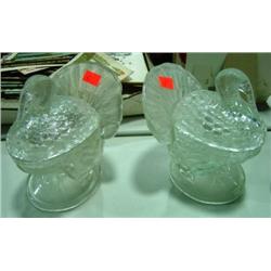 LOT OF 2 COVERED TURKEYS DISHES