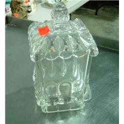 COVERED GLASS JAR