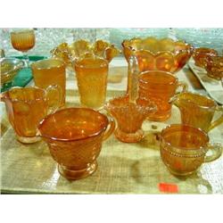 TRAY LOT OF CARNIVAL GLASS