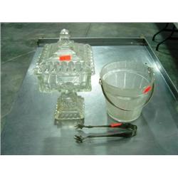 ICE BUCKET & COVERED CANDY DISH