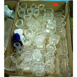 TRAY LOT OF SALT DIPS & EYE WASH