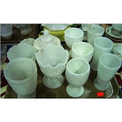 LOT OF MILK GLASS