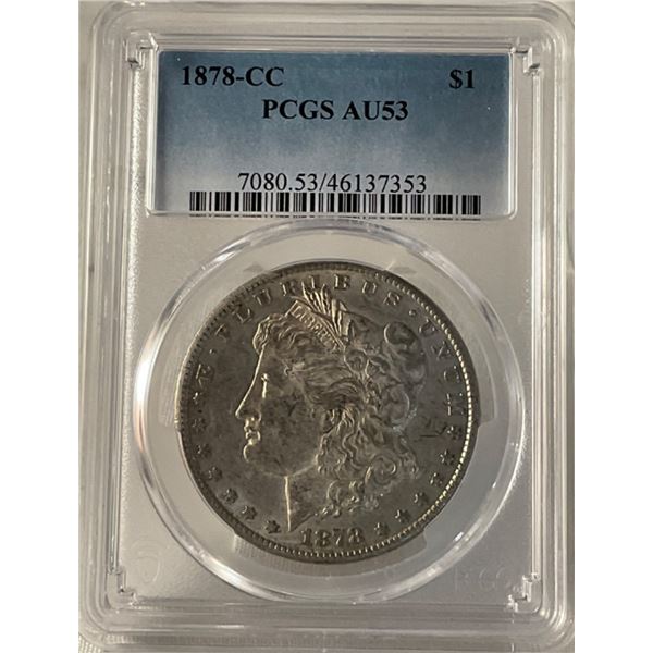 1878-CC $1 Morgan Silver Dollar PCGS AU53