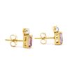 Image 2 : Plated 18KT Yellow Gold 1.04cts Amethyst and Diamond Earrings