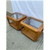 Image 1 : Glass Top Wooden Side Tables