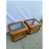 Image 2 : Glass Top Wooden Side Tables