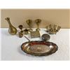 Image 1 : Assortment of Brass & Silver Plate Home Decor