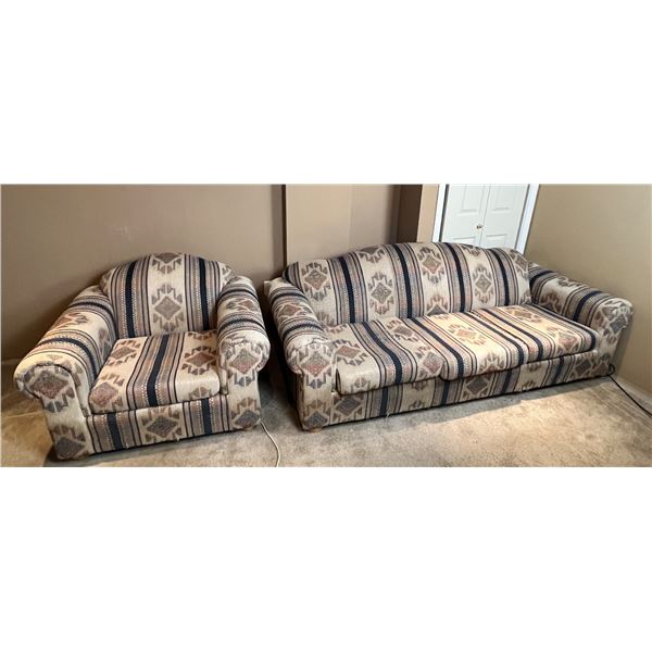 Upholsterd Couch & Chair (Crossbow Colonial Pattern)