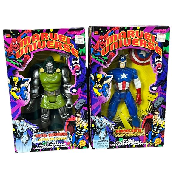 Marvel Universe Vintage Captain America, Dr. doom toy biz Action Figure Lot