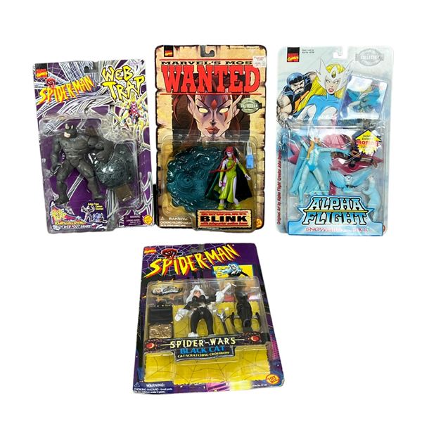 Vintage action figure collection lot blink. Spider-Man black cat alpha flight