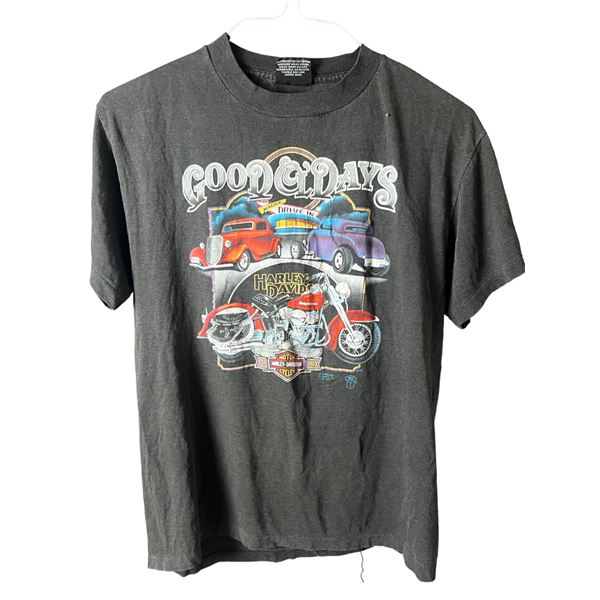 Harley Davidson vintage T-shirt whites Harley Davidson shop 1988 T-shirt large size 19" x 24"