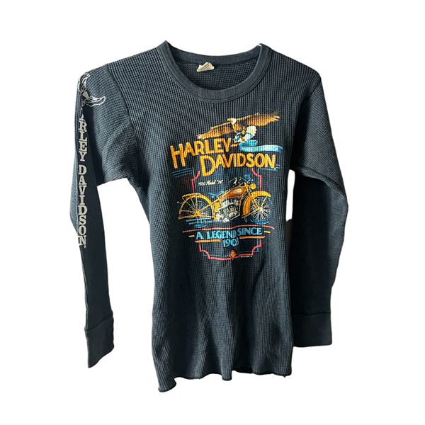 Vintage Harley Davidson shirt thermal 1930 model 74 15" x 22"