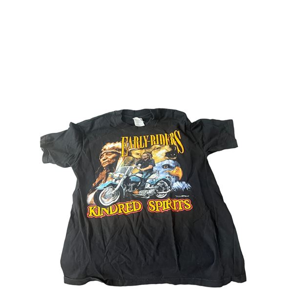 Vintage easy Rider biker kindred spirits motorcycle T-shirt, medium size 19" x 24"