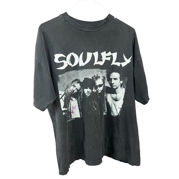 Vintage Soulfly 1996 blue grape Amsterdam punk rock T-shirt blue grape XL 23" x 25